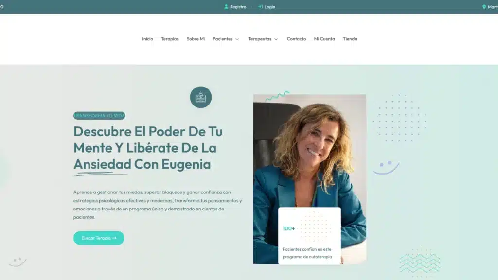 Captura de la plataforma digital de Eugenia Cavero